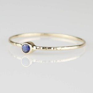 SOLID Gold Blue Sapphire Ring - Size 7 - MARYJOHN